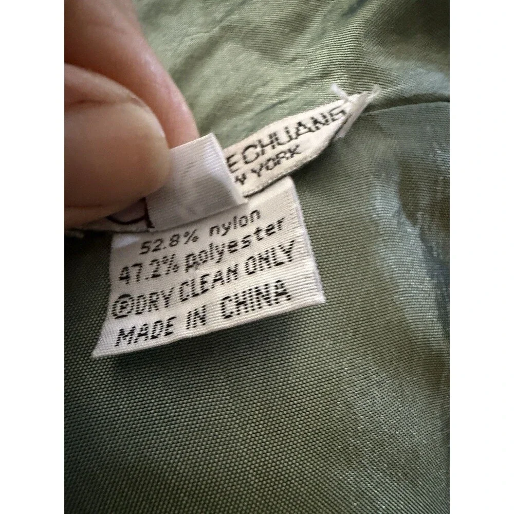 Grace Chuang New York Feather Print Open Jacket Sz S Multicolor Reversible Green - Picture 6 of 16